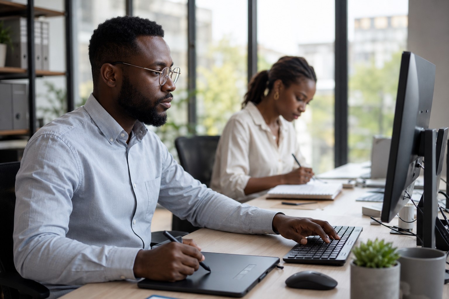 Équipe africaine travaillant sur un projet numérique